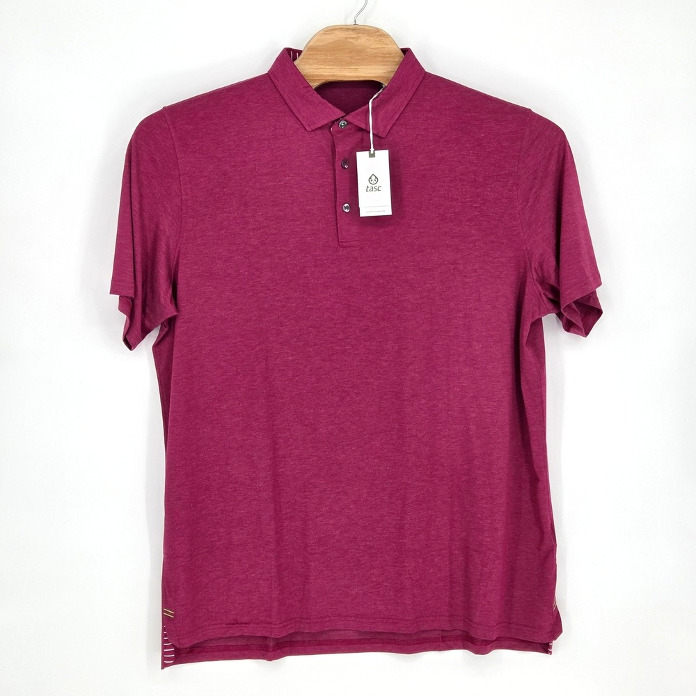 Tasc Performance NEW Men's XXL‎ Cloud Polo Shirt Mulberry Heather Short Sleeve